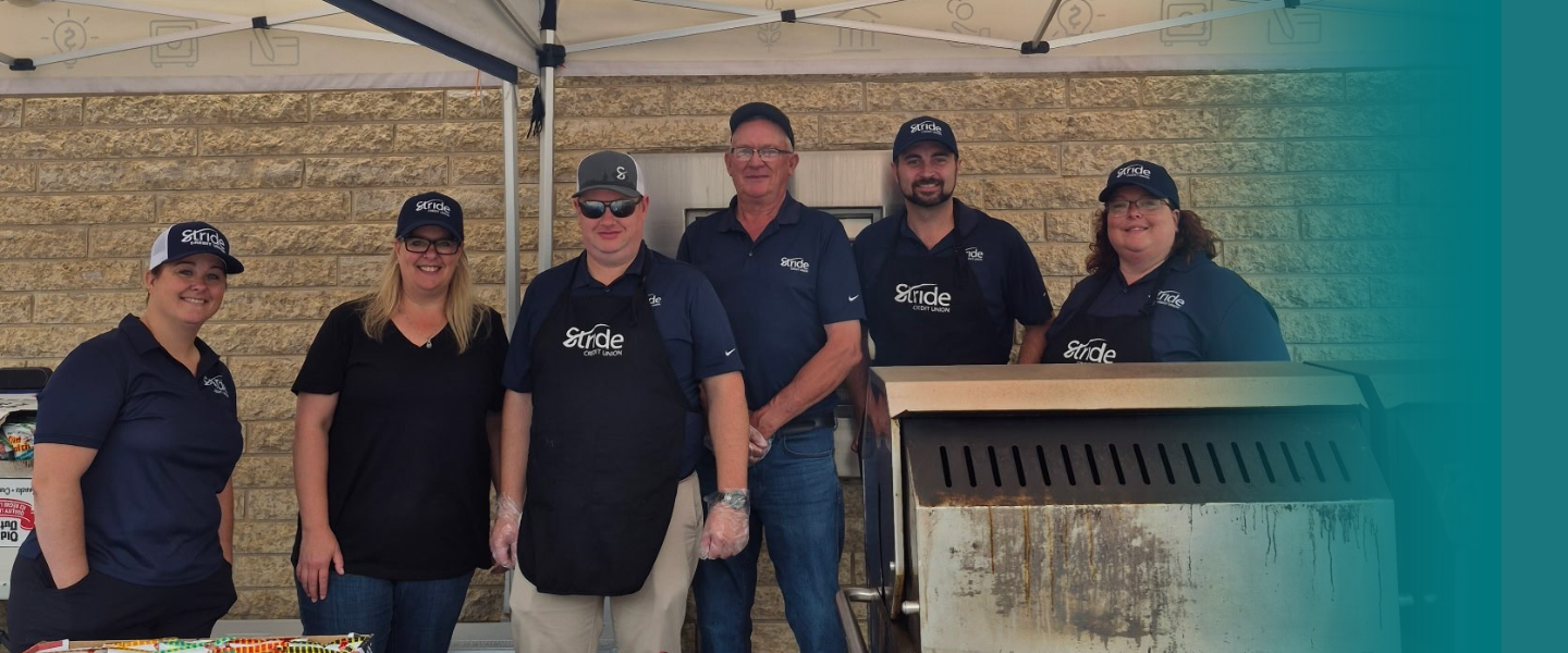 stride staff volunteering bbq